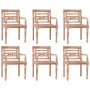 Batavia chairs 6 units solid whitewashed teak wood by vidaXL, Garden chairs - Ref: Foro24-3155989, Price: 617,99 €, Discount: %