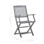 8 pcs folding garden chairs and solid acacia wood cushions by vidaXL, Garden chairs - Ref: Foro24-3078286, Price: 378,99 €, D...