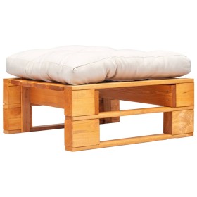 Garden pallet ottoman with honey brown wood sand cushion by vidaXL, Outdoor ottomans - Ref: Foro24-277440, Price: 57,52 €, Di...