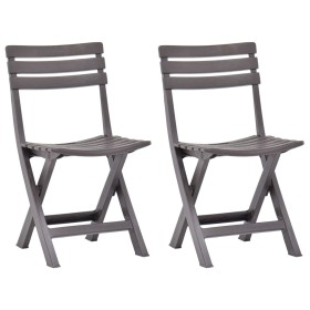 Folding garden chairs, 2 units, plastic, mocha color. by vidaXL, Garden chairs - Ref: Foro24-48788, Price: 61,60 €, Discount: %