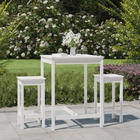 3-piece white pine wood garden table and high stools set by vidaXL, Garden sets - Ref: Foro24-3154726, Price: 211,02 €, Disco...