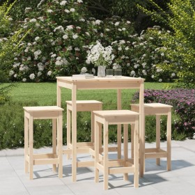 Garden table and high stools 5 pieces solid pine wood by vidaXL, Garden sets - Ref: Foro24-3154730, Price: 269,99 €, Discount: %