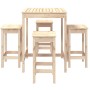 Garden table and high stools 5 pieces solid pine wood by vidaXL, Garden sets - Ref: Foro24-3154730, Price: 269,29 €, Discount: %