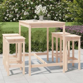 Garden table and high stools set 5 pieces solid pine wood by vidaXL, Garden sets - Ref: Foro24-3154745, Price: 284,07 €, Disc...