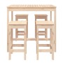 Garden table and high stools set 5 pieces solid pine wood by vidaXL, Garden sets - Ref: Foro24-3154745, Price: 283,59 €, Disc...