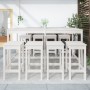 Garden table and high stools 9 pieces solid white pine wood by vidaXL, Garden sets - Ref: Foro24-3154766, Price: 641,99 €, Di...