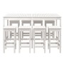 Garden table and high stools 9 pieces solid white pine wood by vidaXL, Garden sets - Ref: Foro24-3154766, Price: 641,99 €, Di...