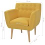 Sillón de tela amarillo de vidaXL, Sillones - Ref: Foro24-244069, Precio: 181,08 €, Descuento: %