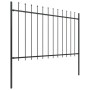 Garden fence with black steel spear points 5.1x1.2 m by vidaXL, fence panels - Ref: Foro24-277622, Price: 182,99 €, Discount: %