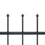 Valla de jardín con puntas de lanza acero negro 5,1x1,2 m