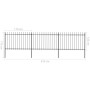 Garden fence with black steel spear points 5.1x1.2 m by vidaXL, fence panels - Ref: Foro24-277622, Price: 182,99 €, Discount: %