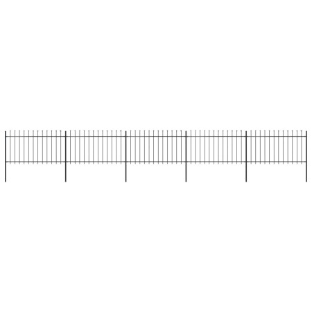 Garden fence with black steel spearheads 8.5x1 m by vidaXL, fence panels - Ref: Foro24-277615, Price: 327,99 €, Discount: %