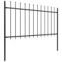 Garden fence with black steel spearheads 8.5x1 m by vidaXL, fence panels - Ref: Foro24-277615, Price: 327,99 €, Discount: %