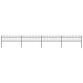 Garden fence with black steel hoop tips 6.8x0.6 m by vidaXL, fence panels - Ref: Foro24-277641, Price: 210,99 €, Discount: %