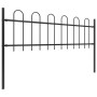 Garden fence with black steel hoop tips 6.8x0.6 m by vidaXL, fence panels - Ref: Foro24-277641, Price: 210,12 €, Discount: %