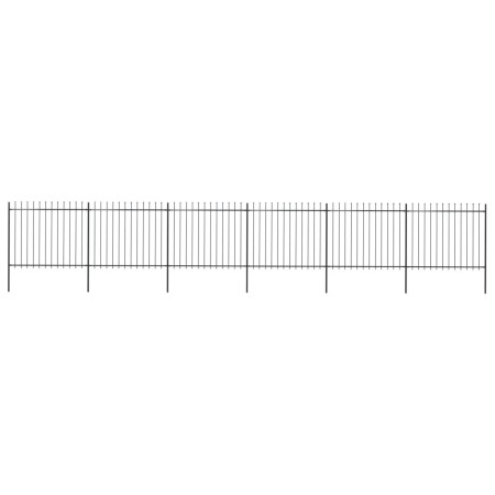 Garden fence with black steel spearheads 10.2x1.5 m by vidaXL, fence panels - Ref: Foro24-277634, Price: 389,99 €, Discount: %