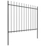 Garden fence with black steel spearheads 10.2x1.5 m by vidaXL, fence panels - Ref: Foro24-277634, Price: 389,99 €, Discount: %