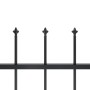 Valla de jardín con puntas de lanza acero negro 10,2x1,5 m