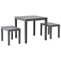 Garden table with 2 brown plastic benches by vidaXL, Garden sets - Ref: Foro24-48779, Price: 74,68 €, Discount: %