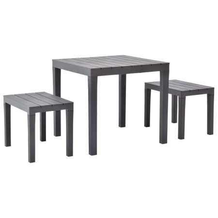 Garden table with 2 brown plastic benches by vidaXL, Garden sets - Ref: Foro24-48779, Price: 74,68 €, Discount: %