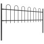 Garden fence with black steel hoop tips 10.2x0.6 m by vidaXL, fence panels - Ref: Foro24-277643, Price: 313,99 €, Discount: %