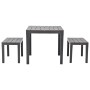 Garden table with 2 brown plastic benches by vidaXL, Garden sets - Ref: Foro24-48779, Price: 74,68 €, Discount: %