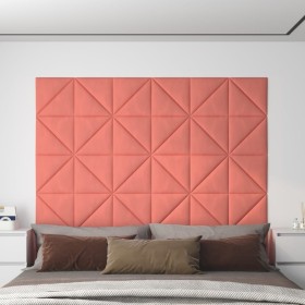 Wall panels 12 pcs pink velvet 30x30 cm 0.54 m² by vidaXL, Wall covering - Ref: Foro24-343950, Price: 37,99 €, Discount: %