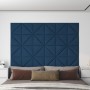 Paneles de pared 12 uds terciopelo azul 30x30 cm 0,54 m²