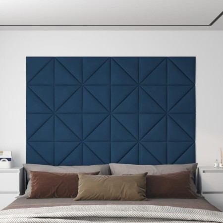 Wall panels 12 pcs blue velvet 30x30 cm 0.54 m² by vidaXL, Wall covering - Ref: Foro24-343946, Price: 37,99 €, Discount: %