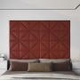 Paneles de pared 12 uds cuero sintético rojo 30x30 cm 0,54 m² de vidaXL, Recubrimiento de paredes - Ref: Foro24-343944, Preci...