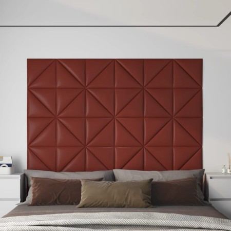 Wall panels 12 pcs red synthetic leather 30x30 cm 0.54 m² by vidaXL, Wall covering - Ref: Foro24-343944, Price: 30,99 €, Disc...