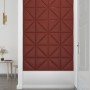 Paneles de pared 12 uds cuero sintético rojo 30x30 cm 0,54 m²