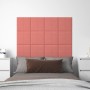 Paneles de pared 12 uds terciopelo rosa 30x30 cm 1,08 m²