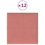 Wall panels 12 pcs pink velvet 30x30 cm 1.08 m² by vidaXL, Wall covering - Ref: Foro24-344045, Price: 28,99 €, Discount: %