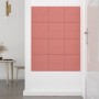 Paneles de pared 12 uds terciopelo rosa 30x30 cm 1,08 m²