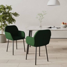 Dining chairs 2 units dark green velvet by vidaXL, dining chairs - Ref: Foro24-344703, Price: 115,99 €, Discount: %