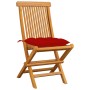 Garden chairs 4 units with red teak wood cushions by vidaXL, Garden chairs - Ref: Foro24-3062589, Price: 259,99 €, Discount: %