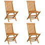 Garden chairs 4 units with red teak wood cushions by vidaXL, Garden chairs - Ref: Foro24-3062589, Price: 259,99 €, Discount: %