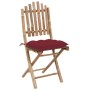 Folding garden chairs with cushions 2 units bamboo by vidaXL, Garden chairs - Ref: Foro24-3064011, Price: 103,99 €, Discount: %