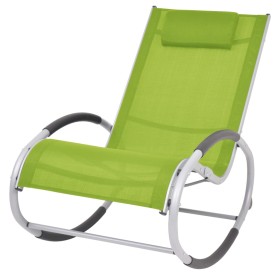 Silla mecedora de jardín de textilene verde de vidaXL, Sillas de jardín - Ref: Foro24-47784, Precio: 76,54 €, Descuento: %