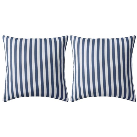 Striped outdoor cushions 45x45 cm navy blue 2 units by vidaXL, Cushions - Ref: Foro24-132306, Price: 30,23 €, Discount: %