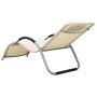 Sun loungers 2 units cream and gray textilene by vidaXL, Loungers - Ref: Foro24-310518, Price: 140,72 €, Discount: %