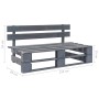 Gray impregnated pine wood pallet garden ottoman by vidaXL, Modular outdoor sofas - Ref: Foro24-3066494, Price: 113,99 €, Dis...