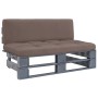 Gray impregnated pine wood pallet garden ottoman by vidaXL, Modular outdoor sofas - Ref: Foro24-3066489, Price: 101,99 €, Dis...