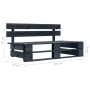 Central sofa made of black impregnated pine wood garden pallets by vidaXL, Modular outdoor sofas - Ref: Foro24-3066513, Price...