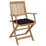 8 pcs folding garden chairs and solid acacia wood cushions by vidaXL, Garden chairs - Ref: Foro24-3074989, Price: 448,73 €, D...