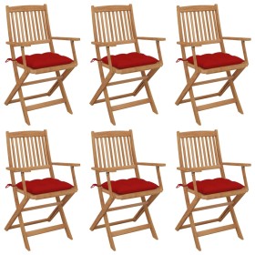 6 pcs folding garden chairs and solid acacia wood cushions by vidaXL, Garden chairs - Ref: Foro24-3074961, Price: 334,71 €, D...