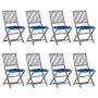 8 pcs folding garden chairs and solid acacia wood cushions by vidaXL, Garden chairs - Ref: Foro24-3078315, Price: 398,86 €, D...