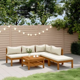 Garden furniture 6 pcs cream cushions solid acacia wood by vidaXL, Garden sets - Ref: Foro24-3086948, Price: 739,99 €, Discou...