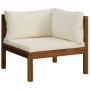 Garden furniture 6 pcs cream cushions solid acacia wood by vidaXL, Garden sets - Ref: Foro24-3086948, Price: 700,89 €, Discou...